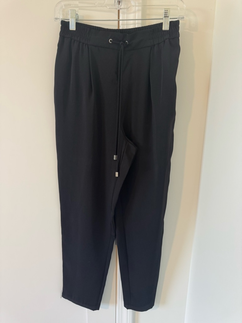 Zara Black Elastic Waist Drawstring Jogger Pants